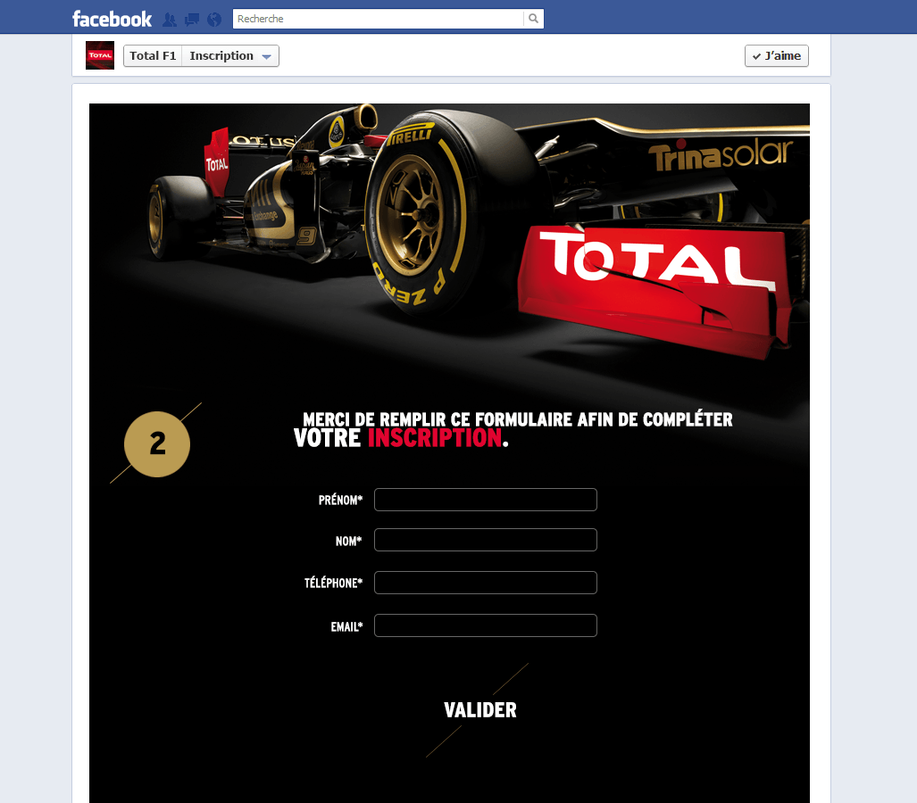 TotalF1 event facebook inscription