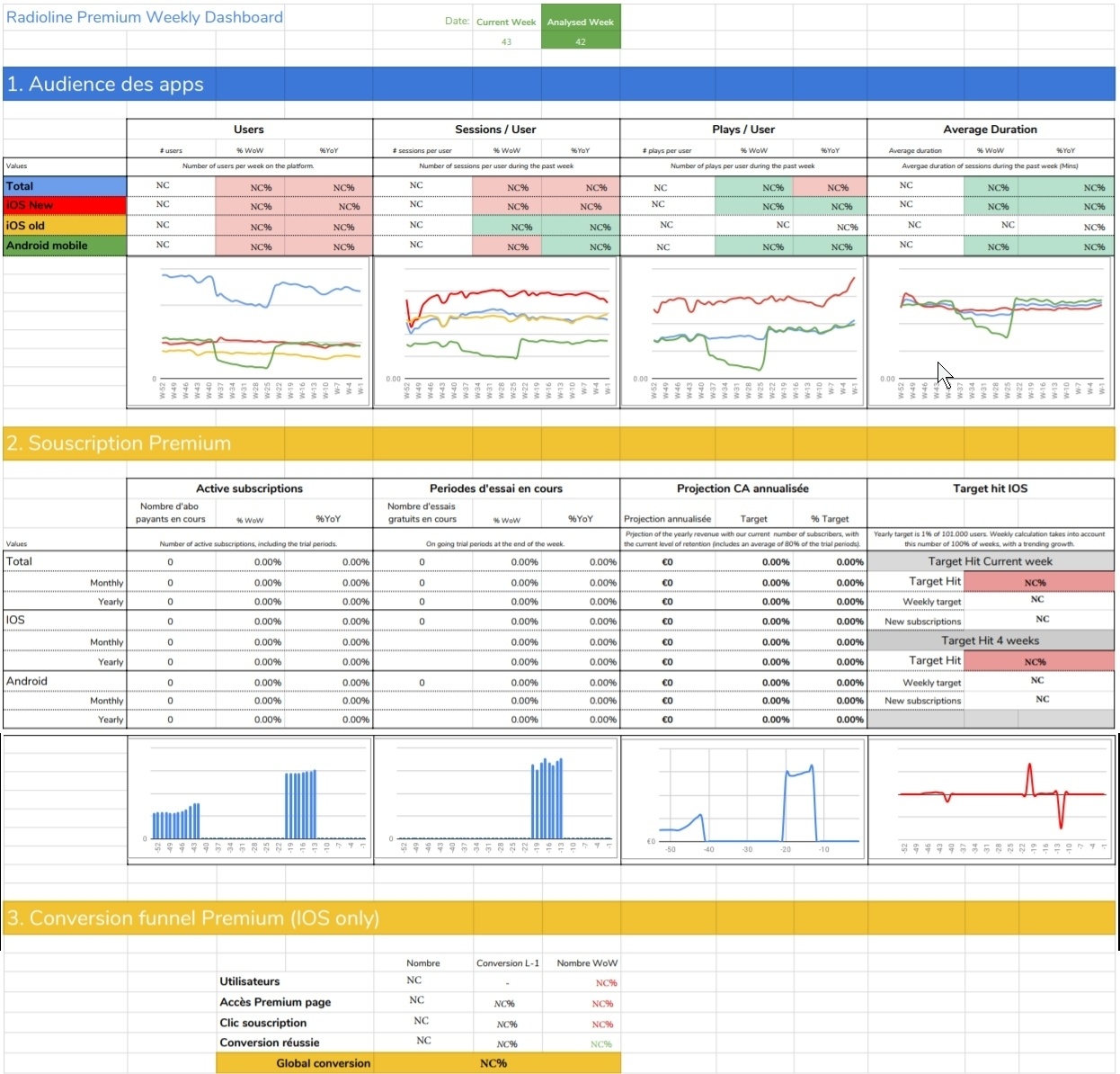 Radioline Premium KPI dynamic dashboard template