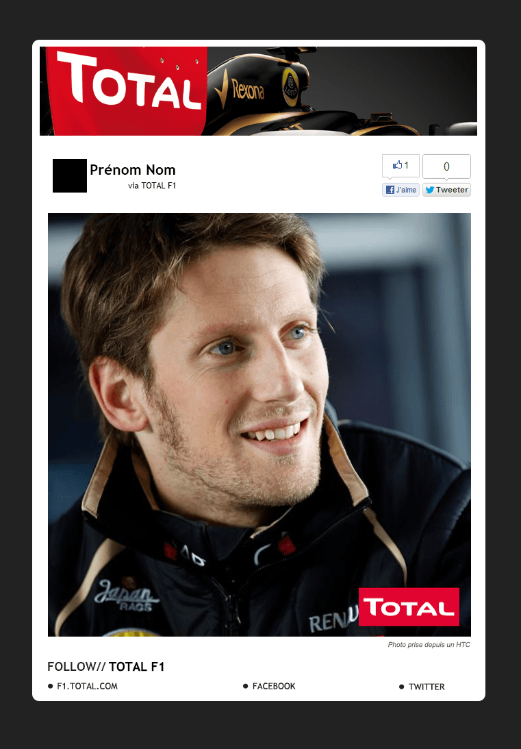 TotalF1 event photo template