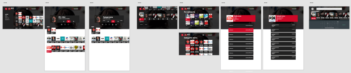 Radioline Android TV app declination for client: screens flow