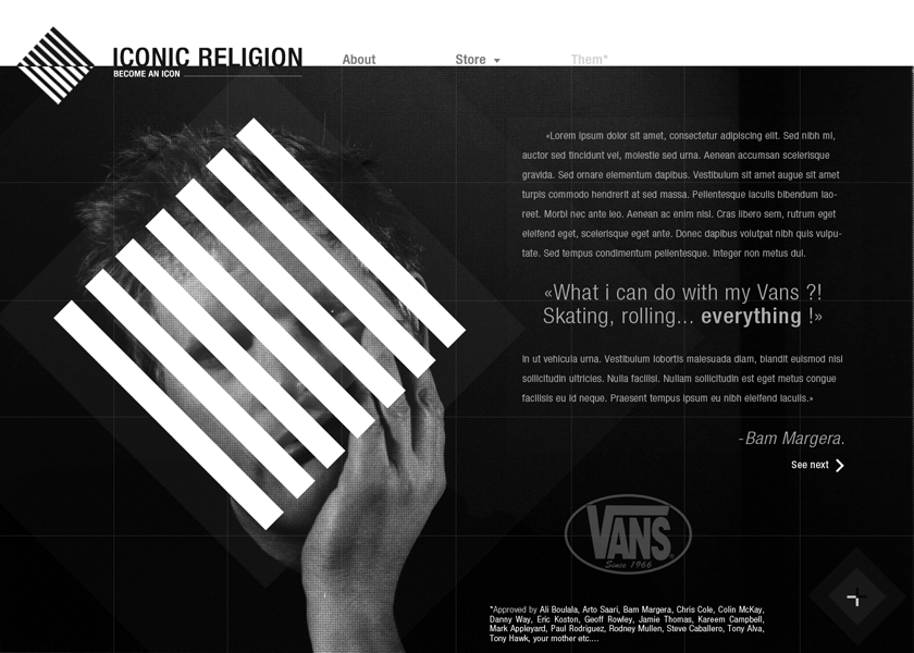 Vans iconic site 'them' page