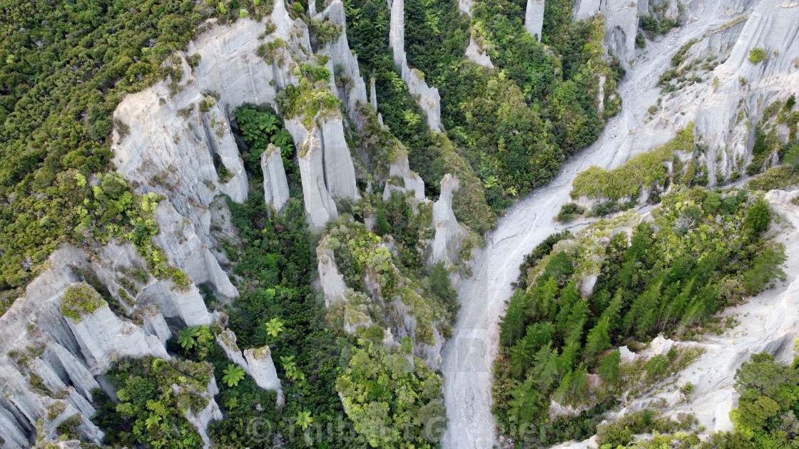 Putangirua Pinnacles drone photo from above