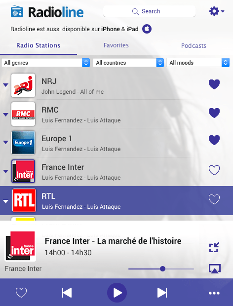 Radioline MacOS app update radios screen