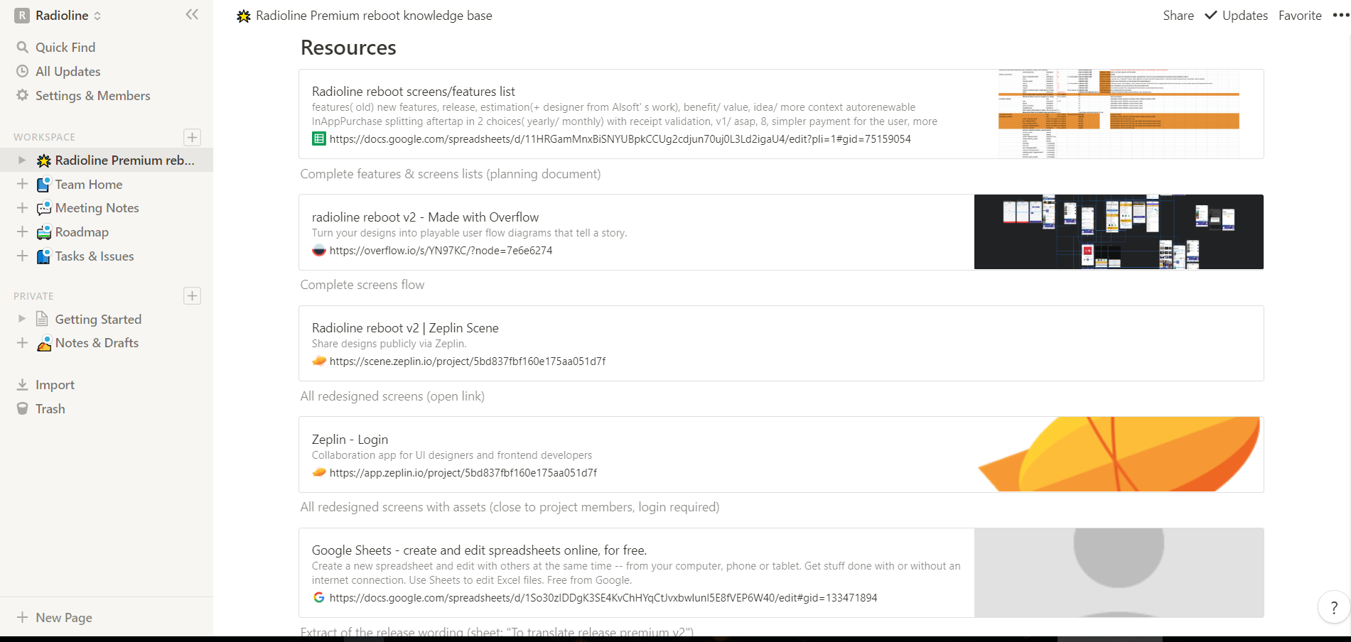 Radioline Premium Notion knowledge base resources