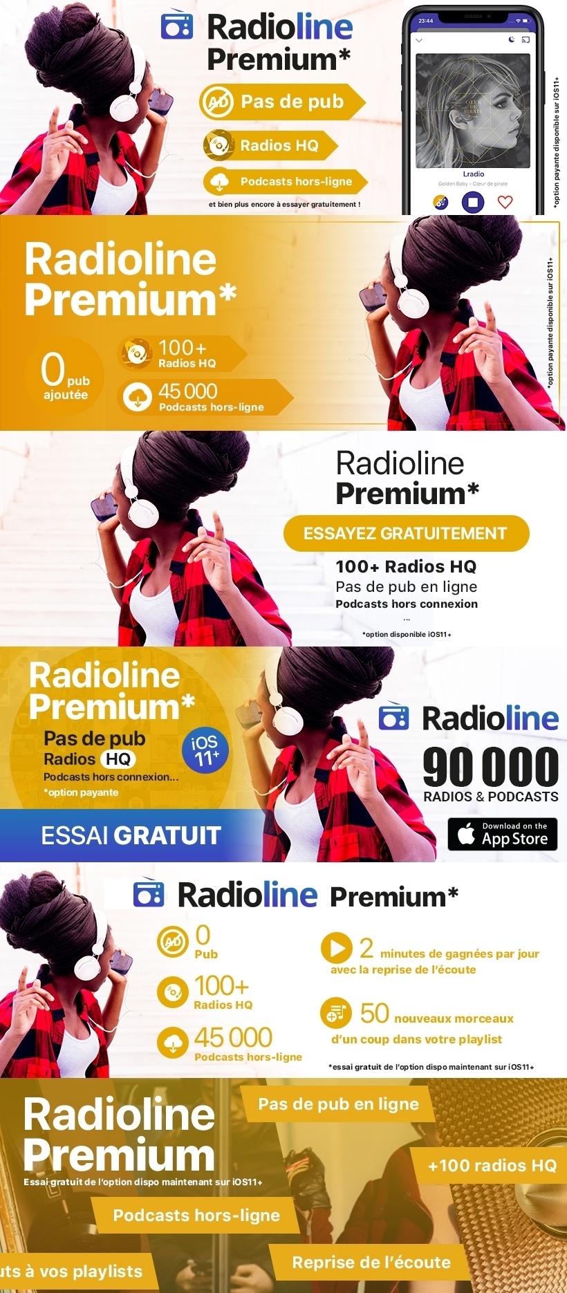 Radioline Premium promo images